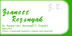 zsanett rezsnyak business card